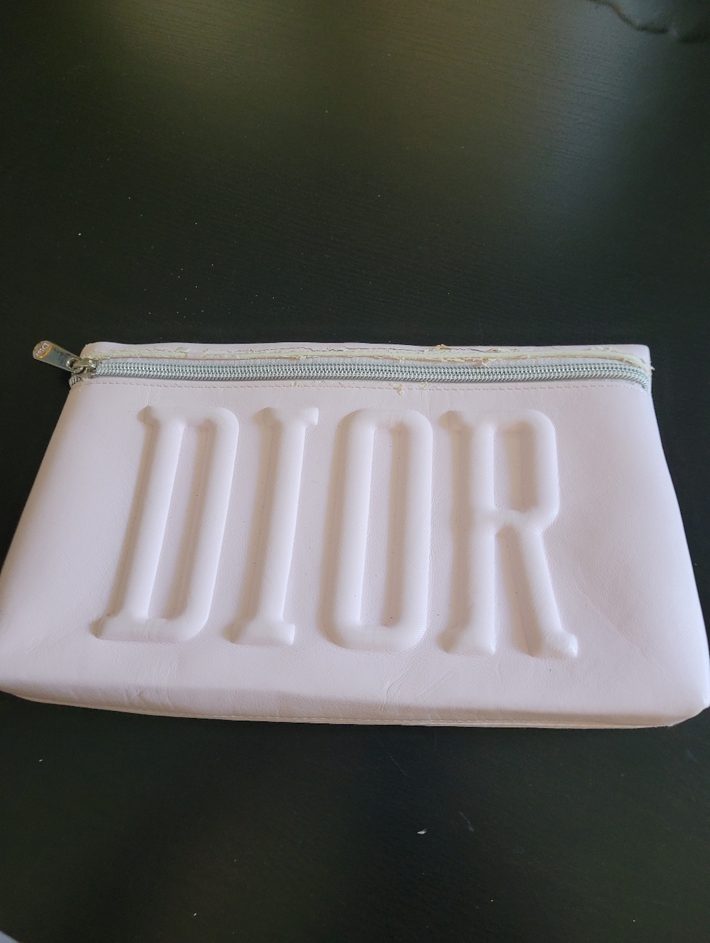Dior Pale Pink Embossed Logo Cosmetic Pouch